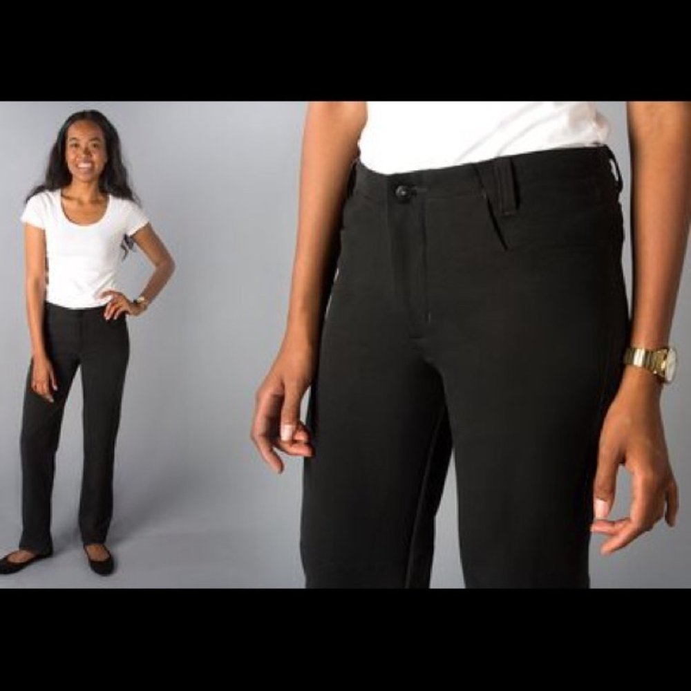 Betabrand Travel Cargo Pants Black Size 4 Stretch Pockets Water Resistant